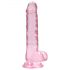 REALROCK - priehľadné realistické dildo - ružové (17 cm)