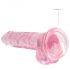 REALROCK - priehľadné realistické dildo - ružové (17 cm)