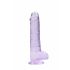 REALROCK - priehľadný realistický dildo - fialový (19 cm)