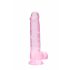 REALROCK - priesvitný realistický dildo - ružový (19cm)