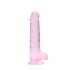 REALROCK - priesvitný realistický dildo - ružový (19cm)