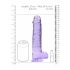 REALROCK - priehľadný realistický dildo - fialový (22cm)