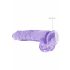 REALROCK - priehľadný realistický dildo - fialový (22cm)