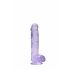 REALROCK - priesvitný realistický dildo - fialový (15cm)