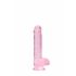 REALROCK - priesvitný realistický dildo - ružový (15cm)