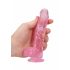 REALROCK - priesvitný realistický dildo - ružový (15cm)