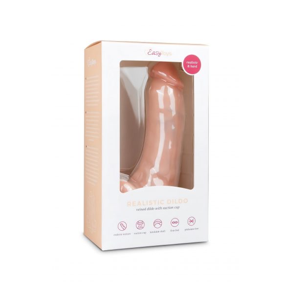 Easytoys - prísavkový dildo s semenníkmi (20 cm) - prírodná farba