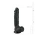 Easytoys - čierne dildo s prísavkou a guľkami (22,5 cm)