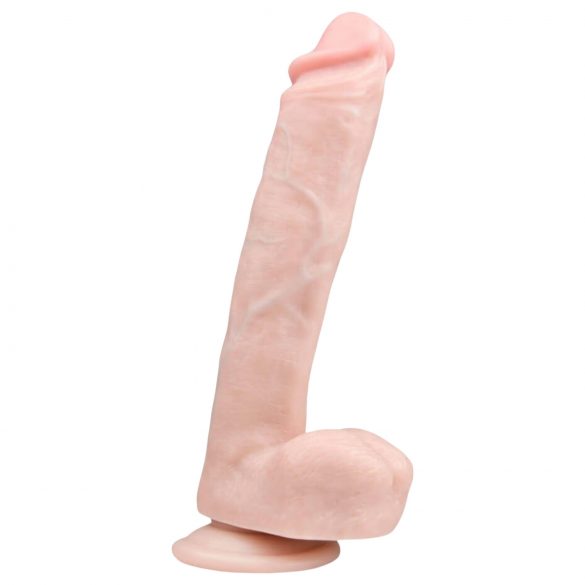 Easytoys - veľký dildó s prísavkou a semenníkmi (26,5 cm) - prirodzený