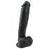 Easytoys - veľký nalepovací dildo s semenníkmi (26,5 cm) - čierny