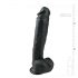 Easytoys - veľký nalepovací dildo s semenníkmi (26,5 cm) - čierny