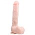 Easytoys - veľký dildó s prísavkou a semenníkmi (29,5cm) - naturálny