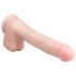 Easytoys - veľký dildó s prísavkou a semenníkmi (29,5cm) - naturálny