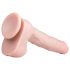 Easytoys - veľký dildó s prísavkou a semenníkmi (29,5cm) - naturálny