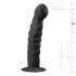 Easytoys Ribbed - čierne análne dildo s prísavkou (14 cm)