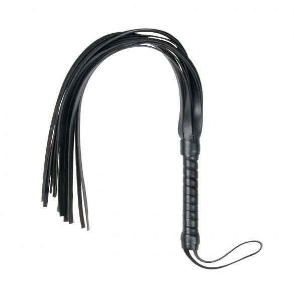 Easytoys Flogger - jemný čierny bičík z umelej kože