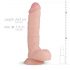 Realistické potešenie Glynn - 25cm dildo (prírodné)