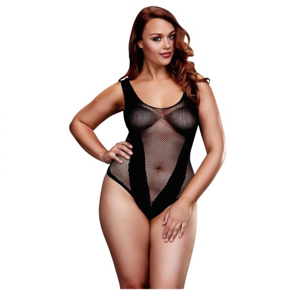 BACI Plus Size - rafinovaný sieťovaný body - čierny (XL-XXL)