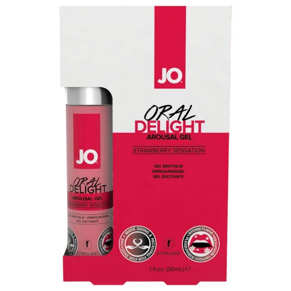 System JO Oral Delight - chladivý, jedlý lubrikant - jahoda (30ml)