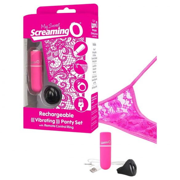 Screaming O Panty Set - vibračné tangá (ružové) S-L