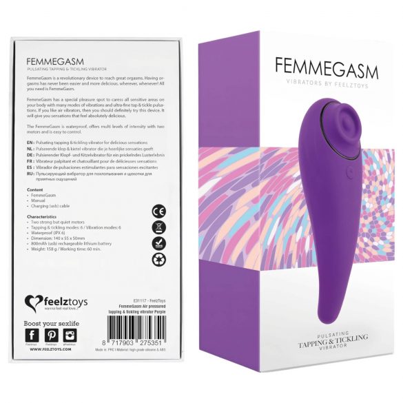 FEELZTOYS Femmegasm - akumulátorový 2v1 klitorálny vibrátor (fialový)